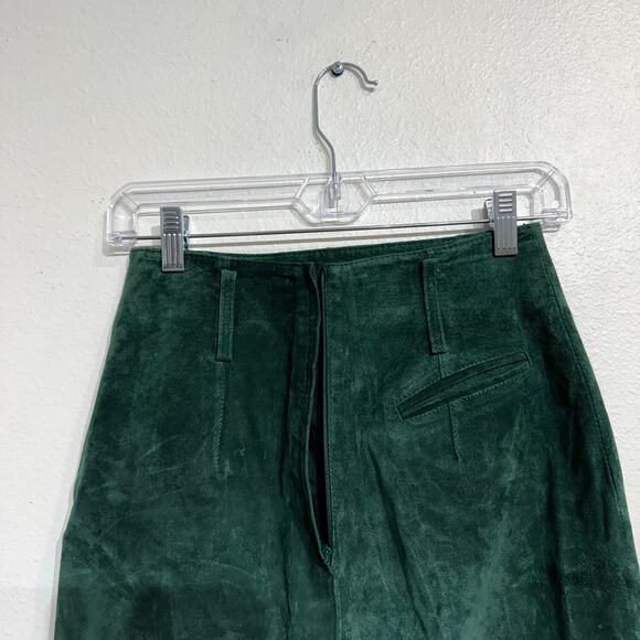 Express Green Suede Leather Mini Skirt Sz 5/6 - Picture 8 of 11